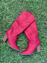 Load image into Gallery viewer, RED SEQUIN BOOTS
