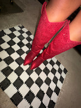 Load image into Gallery viewer, RED SEQUIN BOOTS
