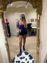 Load image into Gallery viewer, BLUE LEATHER BODYSUIT
